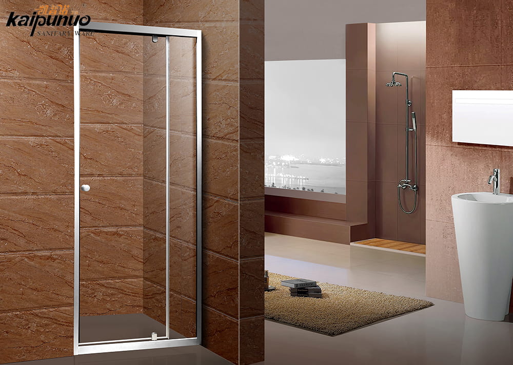 경첩이있는 욕실 뜨거운 저렴한 크롬 알루미늄 프레임 샤워 문 유리문
